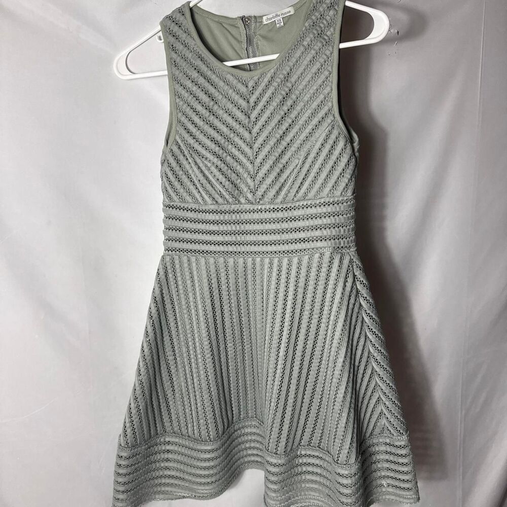 Charlotte-russe Women's Green and Grey Dress